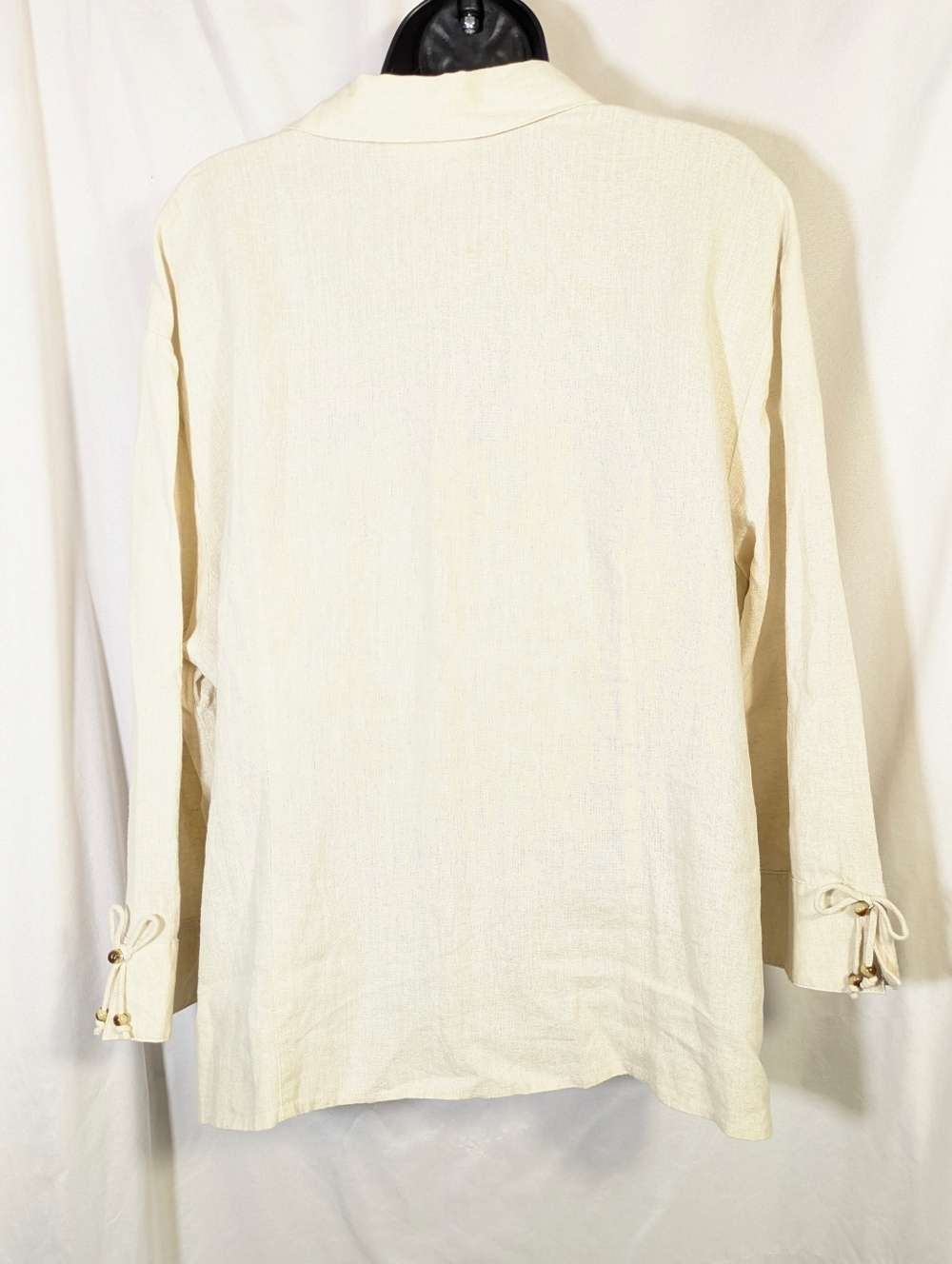 JM Collection Women's Linen Button Down Tan Shirt Capsule Coastal Summer Sz 18 - Picture 2 of 9